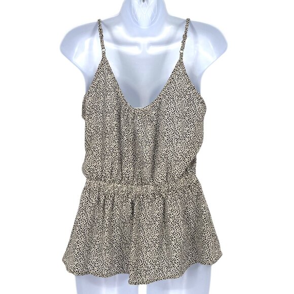Sienna Sky Leopard Print Sleeveless Peplum Tank Blouse Top Size Small NWT - Picture 6 of 10